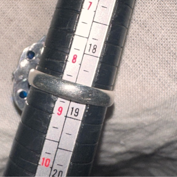 Blue Topaz + Abalone multi-gem Natural Gemstone ring - Picture 7 of 9